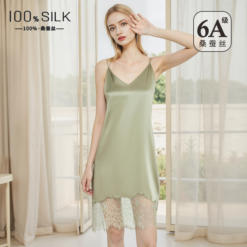 Lace Dress - Gaun tidur sutra mulberry 19 Momme