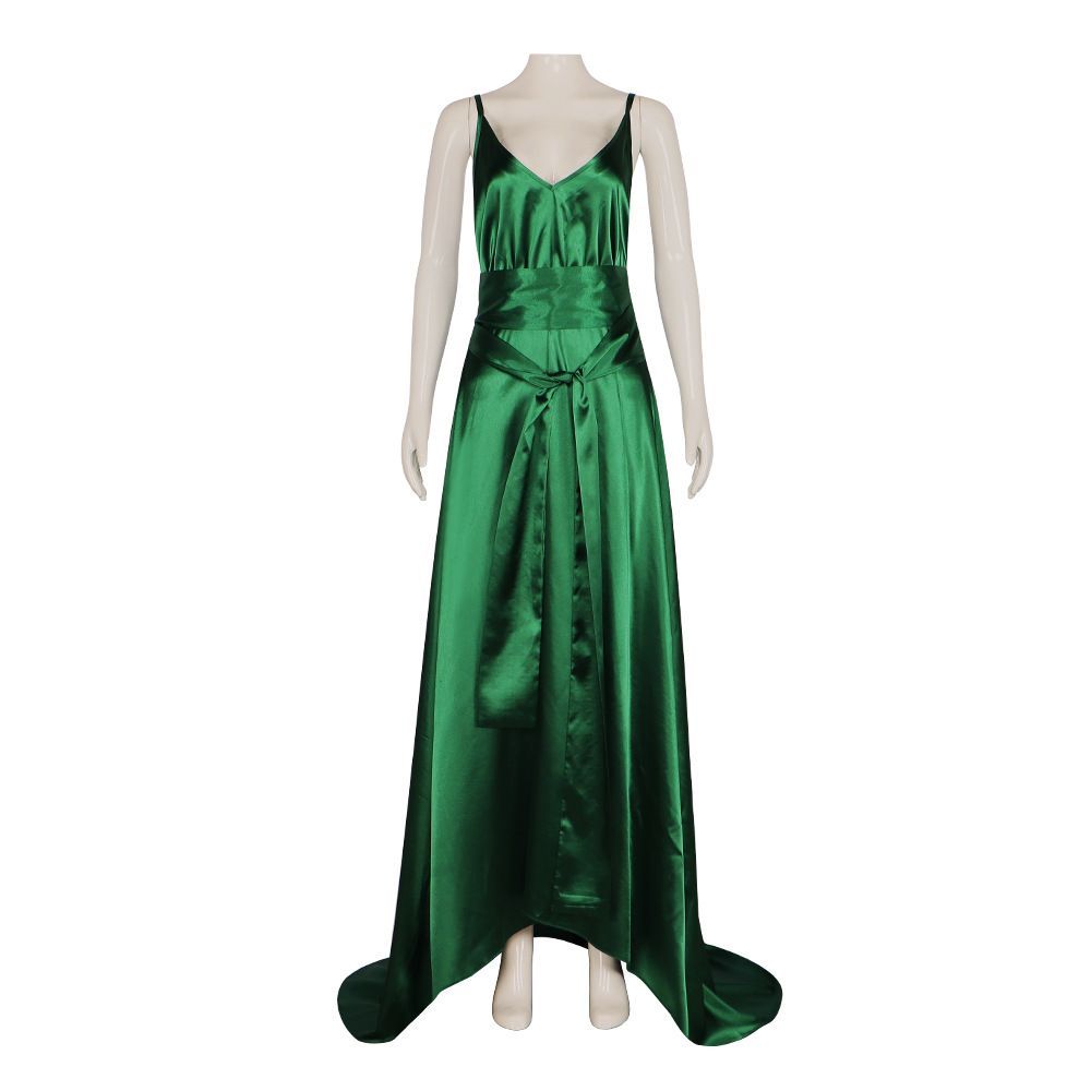 Gaun Camisole Satin Emerald –  - Evening Gown ulasan dan harga