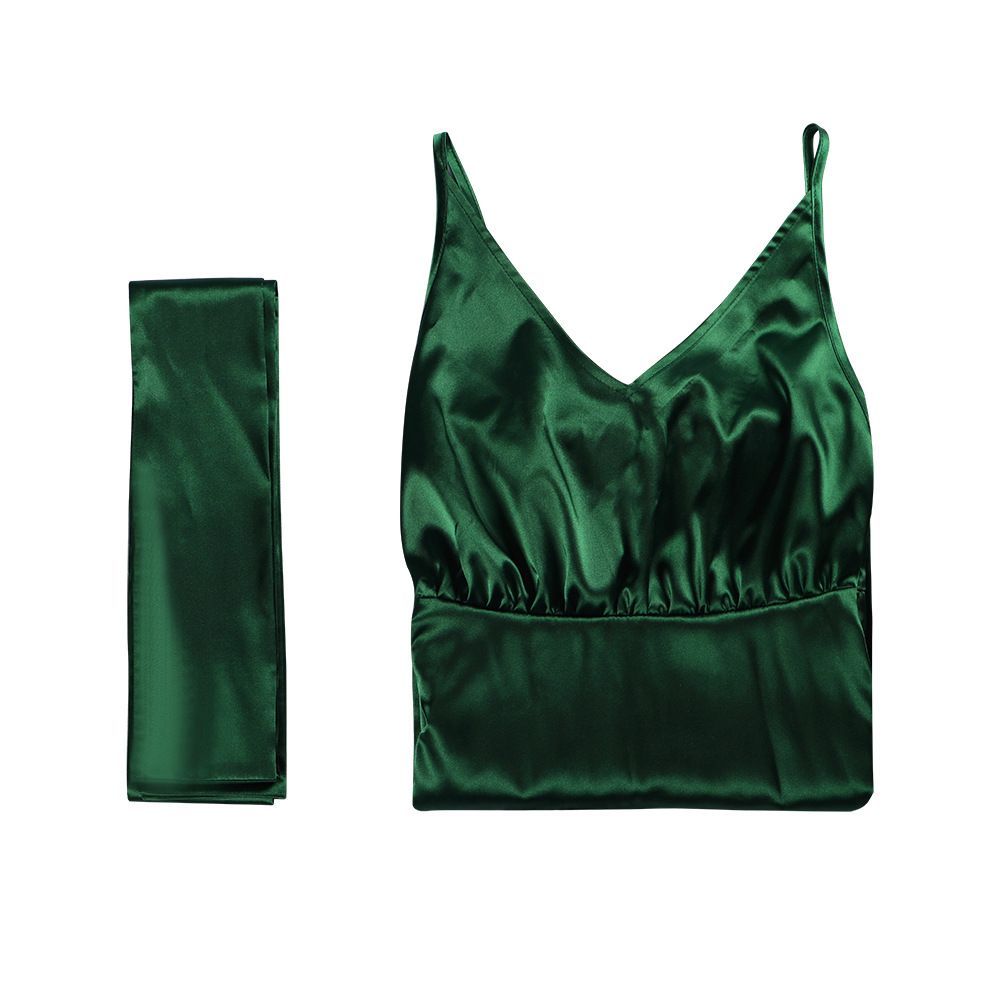 Gaun Camisole Satin Emerald –  - Evening Gown ulasan dan harga